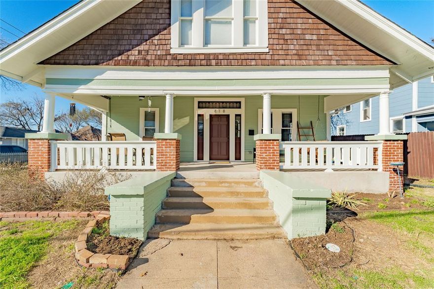 This exceptional Craftsman style home located on a corner lot in the Historic Fairmount District offers a rare blend of timeless character and elevated comfort, along with the benefit of the historic tax exemption. Inside, rich hardwood floors, modern and cozy design choices, all create a warm yet sophisticated atmosphere. Original exterior character has been preserved while seamlessly integrating refined modern finishes throughout. The kitchen is both stylish and functional, featuring granite countertops, a large center island, five-burner gas range, generous cabinetry, and an inviting layout designed for effortless entertaining that flows easily into the living and dining area. The primary suite provides a serene retreat, complete with an additional seating area, and a spa-inspired bath offering a walk-in shower and soaking tub. Three additional bedrooms offer flexibility for guests, office space, or tailored living arrangements. This home delivers the charm and craftsmanship of a historic residence with the comfort and ease of contemporary living. Located in the beloved Fairmount, one of Fort Worth’s most established and walkable neighborhoods, you’re just moments from downtown and minutes from TCU. Enjoy the close proximity to the vibrant Magnolia District, known for its local dining, shopping, parks, and community atmosphere just steps away. A timeless home in a storied setting is ready for its next chapter. Everything was remodeled according to current code by prior owner. Includes: All new plumbing including PEX plumbing pipes, all new electrical, all new gas lines, all new AC equipment and thermostats, all new insulated ductwork, spray foam insulation in the attic, new roof, completely redone hardwood floors, new windows (historic code conforming wood
windows). Additional upgrades: gutters 2024, ceiling fan and sunshade on porch 2024, shiplap entry wall 2023.