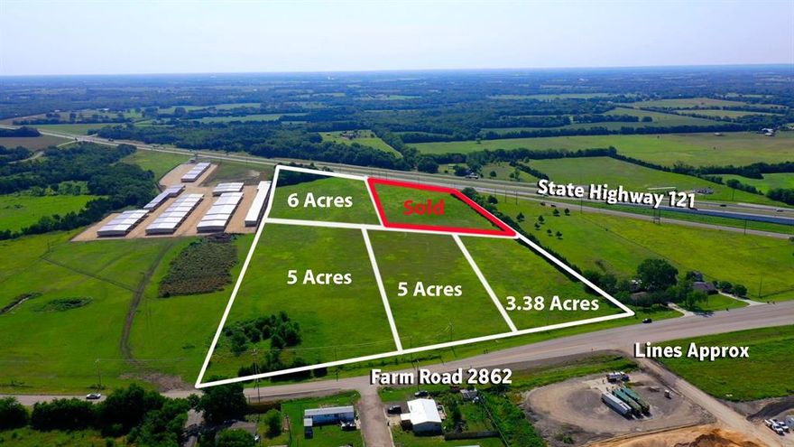 PRIME INVESTMENT ACREAGE LOCATED IN THE ETJ OF ANNA, TX!  Endless Opportunities with this Multi purpose! Unimproved 5 +,- acres with  280 ft of FM 2862 E Houston St! DOUBLE ROAD FRONTAGE! ATT FIBER-OPTIC HIGHSPEED INTERNET! GREAT for DEVELOPERS, BUILDERS, RANCHERS, INVESTORS! Ideas for this property HOTELS Four Seasons, Marriott, Sheraton, Wyndham, Hilton, SHOPPING CENTERS, 18 wheeler, Car DEALERSHIP, HOME IMPROVEMENT STORES, Lowe's, Home Depot, GROCERY STORES, Target, Walmart, Sam's,Brookshire's, Kroger, Tom Thumb, GAS STATIONS Dukes, Racetrack, Quick Trip, 711, Buccees, STRIP MALL, MASTERPLANNED COMMUNITY! FLAT LEVEL ACREAGE, NO FLOOD ZONE, NO RESTRICTIONS! OUTSIDE CITY LIMITS! CLOSE TO LUXURIOUS G2 MOTORSPORTS PARK! NEARBY AIRPORTS, Flying T ranch for private aircraft, McKinney National Airport, Dallas Love Field and DFW. PROPERTY NOT ZONED! COMMERCIAL, RESIDENTIAL, MIX USE. May consider subdividing!