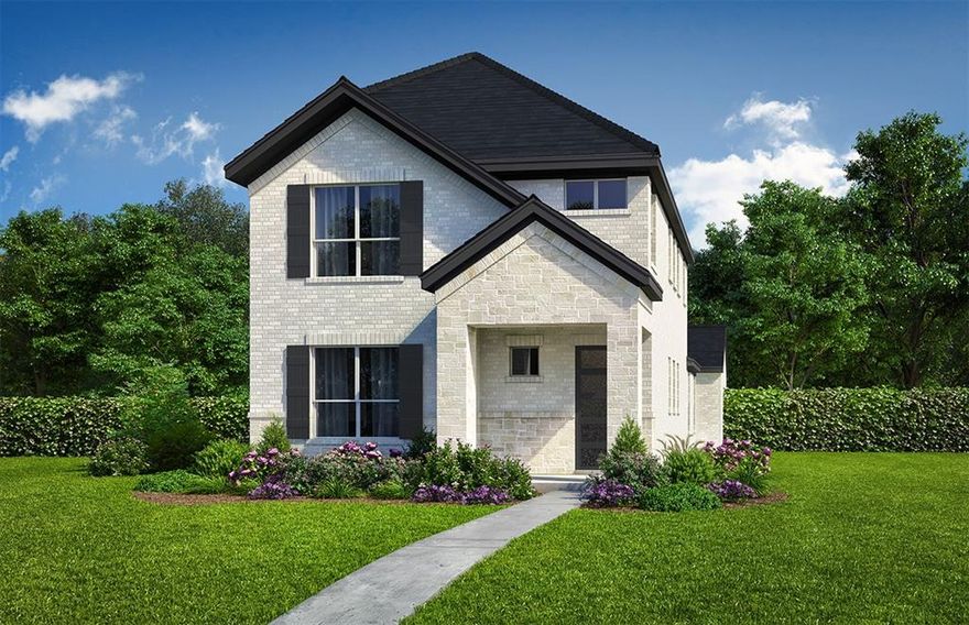 Gorgeous Landon Homes with 4 beds, 3 baths, 1 living room, 1 dining room, game room, and 2 car garage and covered back patio! Primary bedroom and one guest bedroom on first floor. Upstairs is a game room with a separate study space with a built in desk. Quartz counter tops in kitchen and all baths, upgraded gourmet appliance package, paint grade soft close cabinets and upgraded railing on stairs, upgraded tile backsplash, large utility room. HOA Includes Luxurious Clubhouse with Fitness Center, Resort-Style Pool with Kiddie Splash Area and Cabana's, Event Lawn, Open Park Areas and Playgrounds, Walking Trails, Front Yard Maintenance Included. ENERGY STAR Appliances, Programmable Thermostat, Insulated Interior Corners, Fortiflash Waterproof Membrane around windows, PEX Plumbing, Vinyl Low E Tinted Glass Windows, 16 SEER HVAC System. Come view this single-family home with no adjoining living spaces. Photos are representational only and are not of real property. Available for move in MARCH 2026.