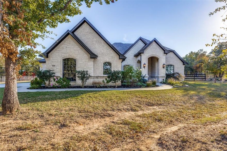 TURNING YOUR HOME DREAMS INTO A REALITY! This highly desirable neighborhood is located just a couple minutes from all of Paradise ISD schools.  This Doug Parr Custom Homes was built with rich craftsmanship, lavish attention to detail This home boasts a brick and stone exterior that will exuberantly display a modern but classic appeal.  Cool off on those hot summer evenings stargazing from the beautiful pool with heated spa.  Positioned on just over an acre this heavily wooded lot will offer you the peace and serenity of country life.   This home is equipped with decorative lighting, granite countertops, wood-burning fireplace, wood tile, and SO much more!  Enjoy working the raised beds, and gathering your fresh eggs from the chicken coop.  On those fall and winter evenings enjoy the large, covered patio with a warm fire in the fireplace.  Just 34 miles away from the Alliance Corridor where you will find family entertainment, shopping, and fine dining, and 13 miles south of Decatur.  This property won't stay on the market long, request your showing today!