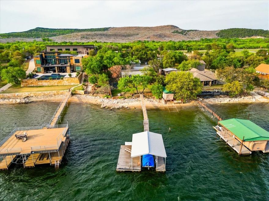 Welcome to 5247 Wells drive located on the desirable Westside of Possum Kingdom Lake. The Westside is known for its peaceful, slower pace, the Westside offers the perfect escape from the everyday rush while still providing access to everything that makes PK special. This property delivers the space you've been looking for. It is ideal for entertaining large groups, hosting weekend gatherings, or simply enjoying time at the lake with family and friends.  Whether it's full house weekends or quiet evenings under the stars, this home is designed for making lasting memories. Step outside and enjoy one of the most sought-after features at the lake - a sandy beach shoreline, perfect for relaxing, swimming, and easy lake access. Walk straight out to your covered dock complete with a boat lift, making days on the water effortless. Excellent fishing right off your shoreline adds even more to the lake lifestyle this property offers. If you've been searching for space, convenience, and true Westside charm, this is your opportunity to claim your place at Possum Kingdom Lake.