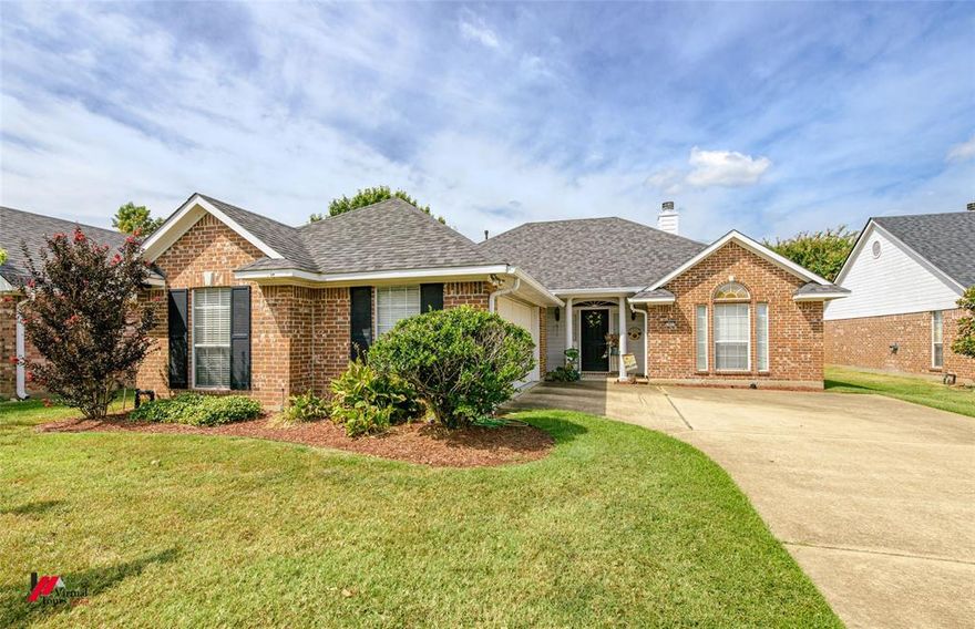 Granite and Stainless appliances in kitchen including pantry. Remote primary bedroom with nice stall shower, double lavatories, and walk in closet. High ceilings in living room with woodburning fireplace and hardwood floors. Privacy fenced back yard. Fresh paint and new carpet in bedrooms.