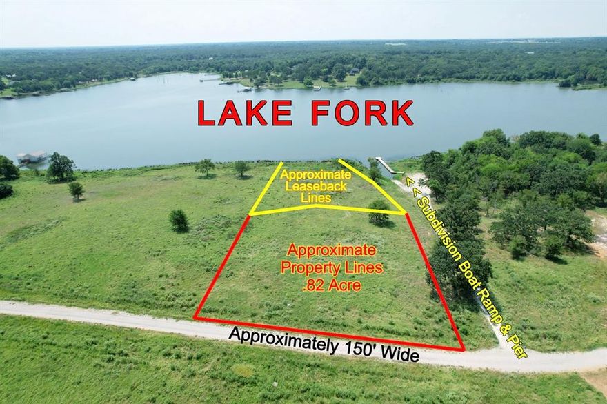 Looking for a lot on Legendary Lake Fork? Here is a gorgeous waterfront lot at The Retreat at Angler's Point Subdivision in Emory, Tx. This lot is .82 acre plus approximately 1 acre of leaseback on World Famous Lake Fork and is located in the Lake Fork Creek-Magee Bay area. The fishing in this area is UNBELIEVABLE!  This lot has a high elevation and will provide million dollar views of Lake Fork. Lot sits next to the community boat ramp, you could have your boat in the water in just minutes! This is a killer place to build your custom home! POA $600 per year and deed restricted to a minimum of 1,250 sqft of living area and POA will keep the neighborhood nice and protect your property values. Angler's Point Subdivision is located outside of Emory City Limits with no city taxes! Property has approximately 150' of road frontage and is ready to build on. If you are looking for peace and quiet and to get out of the city, the country life at the Lake Fork will give you no stress, zero traffic noise or hustle and bustle like the big city life does! Bring your best offer as the seller is highly motivated! Buyer to verify any and all information.