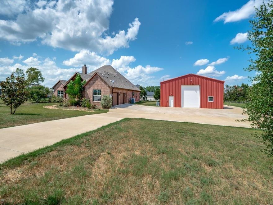 Enjoy the country peace and quiet but still so close to town with great access to Aubrey schools , Beautiful custom home on 1.9 acres , open floor plan , screen in porch for the relaxing in the evenings , kitchen has quartz countertops ,lots of cabinets and counter space , gas cooktop , double ovens , walk in pantry , Oversized primary bedroom walk in closet with storm shelter , Property has a shop fully insulated 40x50 with HVAC and restroom RV pad with hookups , Silo styled gazebo for outdoor entertaining. Seller is offering up to 3% in buyers closing cost with an accepted offer