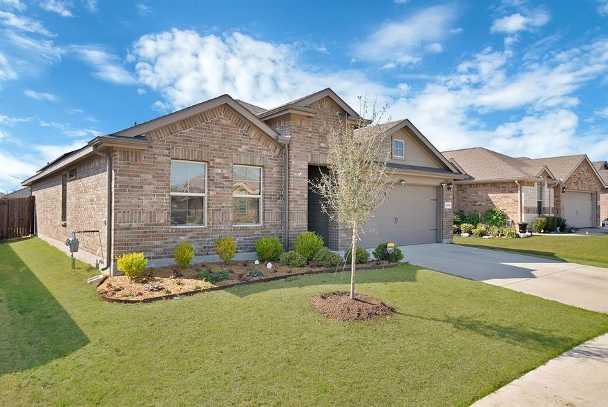 Experience refined living in this like-new 4-bedroom home, thoughtfully designed with a seamless open floor plan and elevated finishes throughout. From the moment you enter, you’ll notice the attention to detail, including custom lighting that creates a warm, sophisticated ambiance across every space.
The expansive living area flows effortlessly into a chef-inspired kitchen, beautifully appointed with granite countertops, a statement island, gas cooktop, and an oversized walk-in pantry—ideal for both upscale entertaining and everyday living. A well-designed split-bedroom layout offers a serene and private owner’s retreat while maintaining comfort and flexibility for family or guests.
Elegant ceramic tile flooring extends through the main living areas, complemented by abundant natural light, designer touches, and a gas tankless water heater for modern efficiency and convenience.
Step outside to a covered patio overlooking a spacious backyard, complete with a full sprinkler system—perfect for relaxing evenings or hosting gatherings in style.
Enhancing both value and sustainability, this home includes paid-in-full solar panels, providing exceptional energy efficiency and remarkably low electricity costs—luxury living with long-term savings.
Ideally situated with quick access to I-30 and just minutes from Lockheed Martin and the JRB, this home offers the perfect balance of convenience and lifestyle. Enjoy being a short drive from fine dining, vibrant entertainment, and beautiful parks, while The Highlands at Chapel Creek community features resort-style amenities including a pool, park, and playground.
This is more than a home—it’s a lifestyle of comfort, elegance, and smart living. Schedule your private showing today.