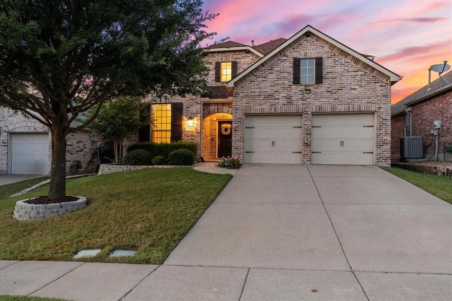 WELCOME HOME! This stunning south facing home in the heart of the highly sought-after Heatherwood neighborhood in McKinney (Prosper ISD) is THE ONE you’ve been waiting for! From the moment you step inside, you’ll feel the warmth and openness of the thoughtfully designed floor plan that’s both inviting and functional — the perfect blend of comfort and style. So much storage space too, you will want to check this one out. Downstairs features an executive office, a formal dining room, a spacious family room, & eat-in kitchen that will impress every chef. The kitchen boasts an oversized island, ample cabinetry, and elegant finishes that make entertaining a breeze. The three-car tandem garage has been partially converted into an exercise room — ideal for your daily workouts — but can easily be transitioned back if desired. A convenient half bath and separate utility room add to the home’s smart layout downstairs. Upstairs, you’ll find three large bedrooms, each with walk-in closets, plus a huge game room and media room perfect for family movie nights or entertaining guests. Built-in desks in the hallway make for a perfect study or work-from-home space — every inch of this home is designed for practical luxury. Step outside to your oversized backyard dream, featuring an extended covered patio ideal for relaxing or entertaining year-round. There’s plenty of space for play, and the trampoline can stay or go — your choice! Living in Heatherwood means enjoying incredible community amenities including parks, playgrounds, and a refreshing pool just down the street — plus nearby City of McKinney Ledbetter Park for even more outdoor fun and Prosper ISD Elementary school within the community. This home is conveniently located to all that McKinney has to offer as well. Beautifully maintained and completely turn-key, this home has all the wow factors you’ve been dreaming of — elegant, inviting, and move-in ready. Don’t miss your chance to call this Heatherwood gem your new home!