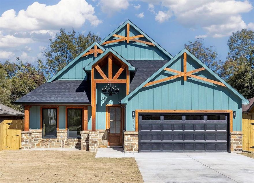 Welcome to this striking new construction home in Fort Worth! Designed with exceptional craftsmanship and modern comfort in mind, this property offers easy access to major hospitals and I-820 and I-30, providing unbeatable convenience for commuting and everyday living. Step inside to an inviting open-concept layout filled with natural light, warm tones, and elevated finishes. The gourmet kitchen showcases quartz countertops, custom cabinetry, a spacious walk-in pantry, and a stylish design that flows seamlessly into the dining and living areas. The family room features a dramatic cathedral ceiling paired with a sleek electric fireplace, creating the perfect space for gatherings or peaceful evenings at home. Retreat to the luxurious primary suite, complete with a porcelain-tiled walk-in shower, tray ceiling, and thoughtful details throughout. Every corner of this home has been designed for comfort, beauty, and functionality. With its bold exterior design, modern interior features, and prime Fort Worth location, this new build offers the perfect blend of style and convenience. Your next home is ready—come see it today!