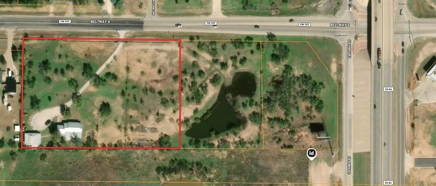 Perfect Development opportunity In South Abilene Just inside the City Limits. High Traffic count and a Very busy Intersection. This will be a prime location for a restaurant, retail, office or combination of all three! No Flood Zone on this Property! Nice Size Tank perfect for a Restaurant to back up to and serve it's guest with a view. Currently Zoned AO. Property Adjacent Is also for Sale for a combined total of 7.45 Acres. Agent 2 Related to Seller.