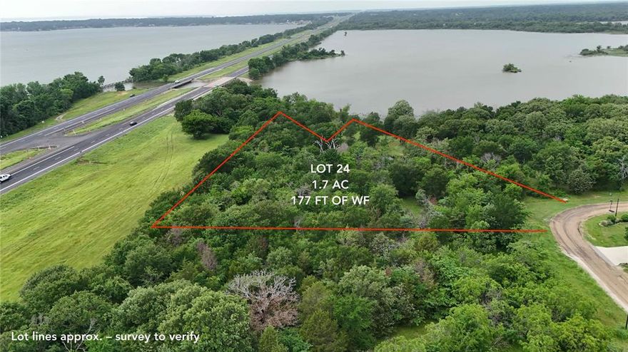 1.7-acre lot with approximately 177 feet of platted water frontage, nestled in the gated Oakmont community at Cedar Creek Lake. This heavily treed homesite offers a serene natural backdrop with community amenities including a fire pit, pavilion, and picnic area. Underground utilities and high-speed internet available. Restricted to site-built homes with a minimum of 1,800 sq ft HVAC living space and an attached 2-car garage. Guest homes allowed with Architectural Committee approval and similar exterior design. Setbacks: 75' front, 20' side, and 25' rear. Fences allowed with approval. Must comply with Mabank building codes; some lots may require variances.