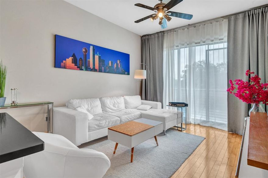 STUNNING unit in the sought-after gated community at Tribeca, in the heart of Oak Lawn, Dallas! Just moments from UT Southwestern, Love Field, Craddock Park, and more. Located just steps from Dallas' finest dining, shopping, Whole Foods Market, and with seamless access to the Tollway, this home perfectly marries comfort, style, and prime location. Experience a true move-in-ready home within a gated community and 2 outdoor parking spaces! Home is FULLY FURNISHED, complete with cookware, two sets of TVs, and one-year-old washer, dryer, and refrigerator! Step inside to a sleek, modern open floor plan with plenty natural light, where a spacious kitchen awaits with a central island, gleaming granite countertops, and stainless steel appliances. To the side, a formal dinning room. Indulge in the luxury of a large primary bedroom with tall windows and its own mounted TV. The generous bathroom features dual sinks, a granite countertop, and a relaxing garden tub; passed the bathroom is a good size walk-in closet. The versatile secondary bedroom can be easily transformed into a study or a work-from-home office. Convenience is key: full-size washer and dryer are available in the hallway closet. Immerse yourself in resort-style living with meticulously maintained amenities, including a pool undergoing a fresh makeover and state-of-the-art Peloton equipment in the fitness center. HOA dues cover water, trash, landscaping, exterior upkeep, offering a truly carefree lifestyle.  Includes one carport space (#61). Small pets considered on a case-by-case basis.