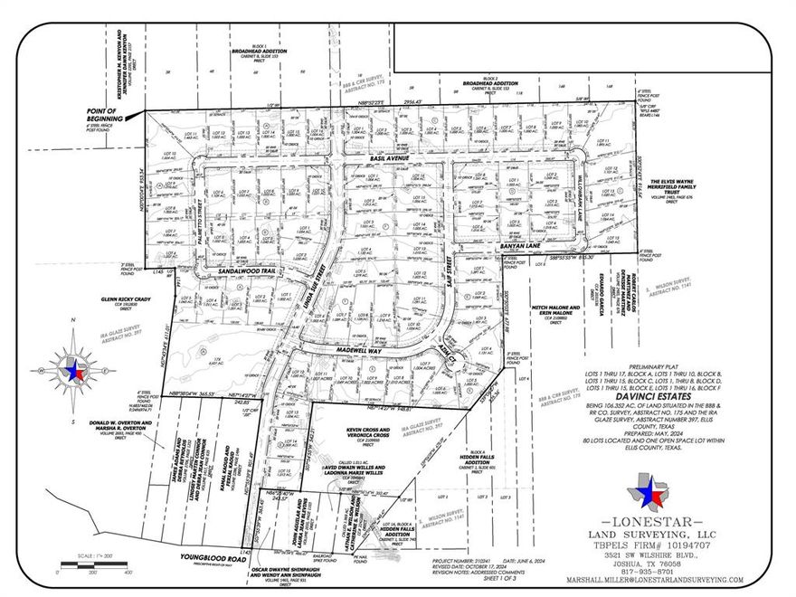 A great opportunity for investors and developers to develop 106.333 acres in Waxahachie. This property is located just 3.8 miles away from downtown Waxahachie and 5.5 miles away from I-35. Easement on the north side for access is shown in yellow under pictures. Buyer and buyer's agent to verify dimensions and allowable lot use + and to verify all MLS information including dimensions, square footage, schools, zoning, utilities etc.