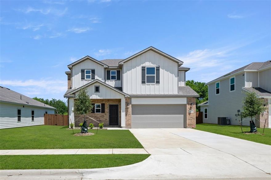 MLS# 20923037 - Built by Dunhill Homes - Ready Now! ~ Your spacious retreat is waiting, featuring 4 spacious bedrooms, 2.5 bathrooms, and a 2-car garage, all within 2189 sqft of living space. The first-floor primary suite offers a massive walk-in closet and an ensuite bath for ultimate relaxation. The home includes a versatile bonus media-game room, perfect for entertainment or kid space. The modern kitchen, equipped with an island, upgraded stone countertops, and Samsung appliances, is perfect for the family cook. Enjoy the elegance of LVP flooring, with cozy carpeting in the upstairs and bedrooms. Built with energy-efficient materials, this home is designed to reduce costs. Plus, it comes with a comprehensive new home warranty for peace of mind. Dunhill Homes®—It feels good to be home.  Items shown are artist renderings and may contain options that are not standard on all homes or not included in the purchase price. Availability may vary. Photos and 3D tour may be representative of the house plan, but not actual photos of the home.