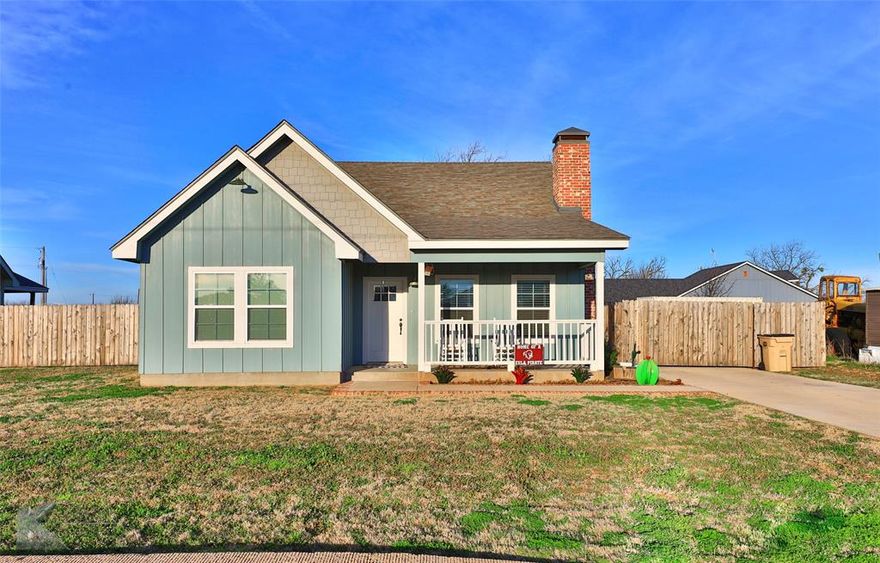This stunning home in Eula is a perfect blend of modern amenities and vintage charm. Its cozy wood-burning fireplace is ready to warm you up in the cooler weather. The house features custom kitchen cabinets adorned with granite countertops, along with vinyl plank and carpet flooring. The living area is beautifully accented with repurposed doors. Outside is sweet and simple with a front covered porch, wood privacy fence, and a covered parking or porch area to take in the splendid West Texas nights. Experience the charm of small-town living and schooling in Eula. Don't let this opportunity slip away.