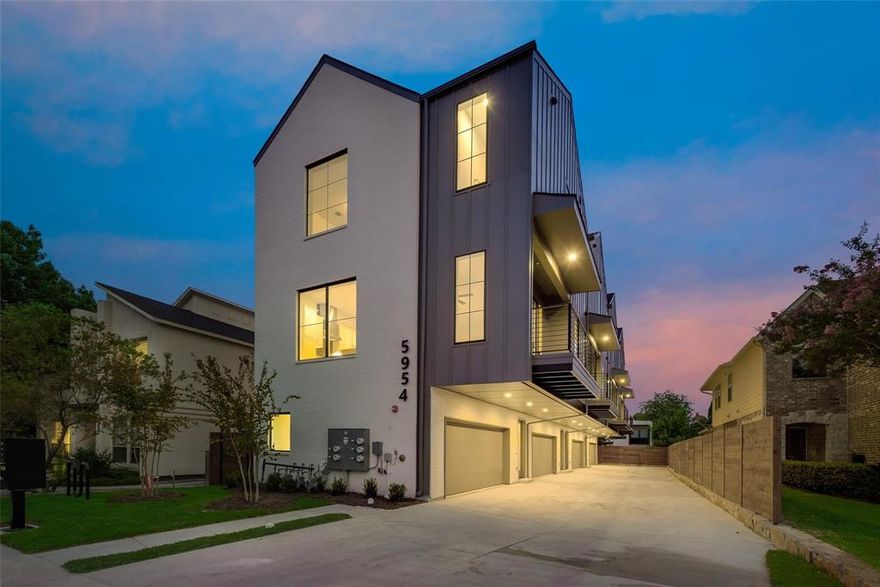 Lewis Heights Townhomes are a beautiful, newly constructed modern 3-story townhomes offering a modern solution to a private urban living. This 2 bedroom 2.5 bath unit includes high end kitchen appliances and private balcony. A conveniently located utility closet (washer and dryer included) on 3rd floor with attached 2 car garage. Walking distance to lower Greenville and Skillman restaurants.