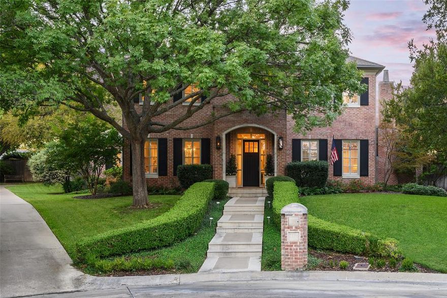 Rare opportunity to own one of only seven homes in the prestigious gated community of Bradford Park. 2116 Bradford Park Court offers a blend of luxury, comfort, and timeless design on a beautifully landscaped 0.55-acre lot surrounded by mature trees for privacy. A private neighborhood park sits just steps from the front door, offering serene views and a great space to relax, play, or gather. Upon entry to this custom home, you’re welcomed by a stunning view of the pool framed through the archway, setting the tone for the home’s elegance. The formal dining room overlooks the park and is ideal for entertaining. The spacious great room features a limestone gas fireplace and a wall of windows overlooking the fully renovated pool (2023), filling the home with natural light. A nearby wet bar and large eat-in kitchen with abundant cabinetry make hosting easy. The downstairs primary suite is a private retreat with a gas fireplace, marble bath, dual walk-in closet space with additional cedar, and a built-in dressing area. A spacious downstairs study can serve as a playroom or additional living space. Upstairs, three bedrooms offer ensuite baths and walk-in closets. Additionally, the oversized game room includes built-ins and ample space for recreation. Bonus features include a mudroom with built-in lockers, a pool-access half bath, generous storage throughout, and a three-car garage with built-ins. The butler’s pantry offers extra storage and preservation for fine serveware. All carpet is wool. Designed by Gerry Schwarz and built by David Cook, this custom home showcases exceptional craftsmanship in one of West Fort Worth’s most exclusive gated communities. You will love this ideal location situated between River Crest Country Club, Shady Oaks Country Club, and the bricks on Camp Bowie.