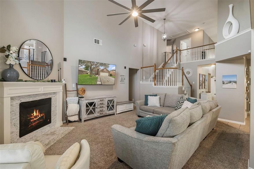 Welcome home to the 4905 Carrotwood Drive in the master-planned community of The Village of Woodland Springs! You will love the layout of this well cared for home. The vaulted ceilings throughout the entire home create a spacious and elegant feel. Greet your guests from the bridge above the open and bright two-story entry. Entertain family and friends easily from the kitchen that opens to the family room. Retreat to the master bedroom with its sitting area and newly renovated bathroom complete with stone walls, glass shower, and standalone tub. Enjoy weekends on the large patio with a turfed backyard, integrated barn shed for storage, and a play pen for the furry loved ones. Relax after a long day at one of the six pools or put on your sneakers to play some pickleball, tennis, or basketball.