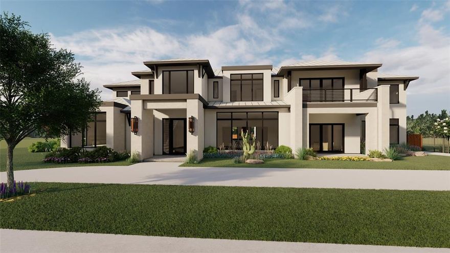 Beautifully located in Viridian, this gorgeous custom Modern Contemporary home by Glendarroch Homes will be available summer 2025!  Enjoy views of the lake in this open and spacious floorplan including a large great room with a double-sided fireplace and outdoor living with kitchen and firepit features perfect for entertaining. The lower floor also includes a gorgeous custom kitchen with high-end appliances, butler's pantry and dining room with a beautiful wine display.  From the 3-car garage you can drop your things in the mudroom or utility room on your way to the kitchen and pantry area.  The office and master suite will offer lake views, while the guest suite has more privacy. The upper level has 2 bedrooms with ensuite bathrooms, a media room and game room with a wet bar and a balcony overlooking the lake.  We have designed an exercise room that could also be used as a 5th bedroom with access to a full bath in the hall. The floor plan includes a space for a future elevator.