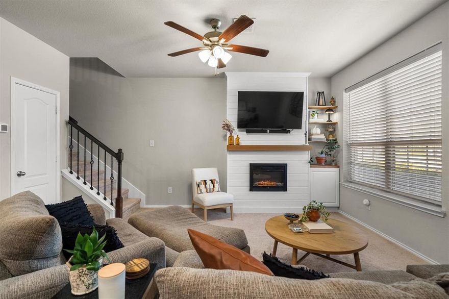 Welcome to 3541 Cricket — a beautifully maintained 3-bedroom, 2.5-bath townhome offering comfort, convenience, and thoughtful upgrades. The open-concept living area features a cozy added fireplace, perfect for relaxing or entertaining. The kitchen provides plenty of counter space and flows seamlessly into the dining and living areas. Upstairs, you’ll find spacious bedrooms and a private primary suite with his and hers walk-in closets.

Enjoy the convenience of a custom workbench in the garage, ideal for hobbies or extra storage. Located just minutes from UNT and with quick access to I-35, this home offers an easy commute and close proximity to shopping, dining, and all that Denton has to offer.

No matter what phase of life you are in, if you're looking for the perfect location — this townhome checks every box!