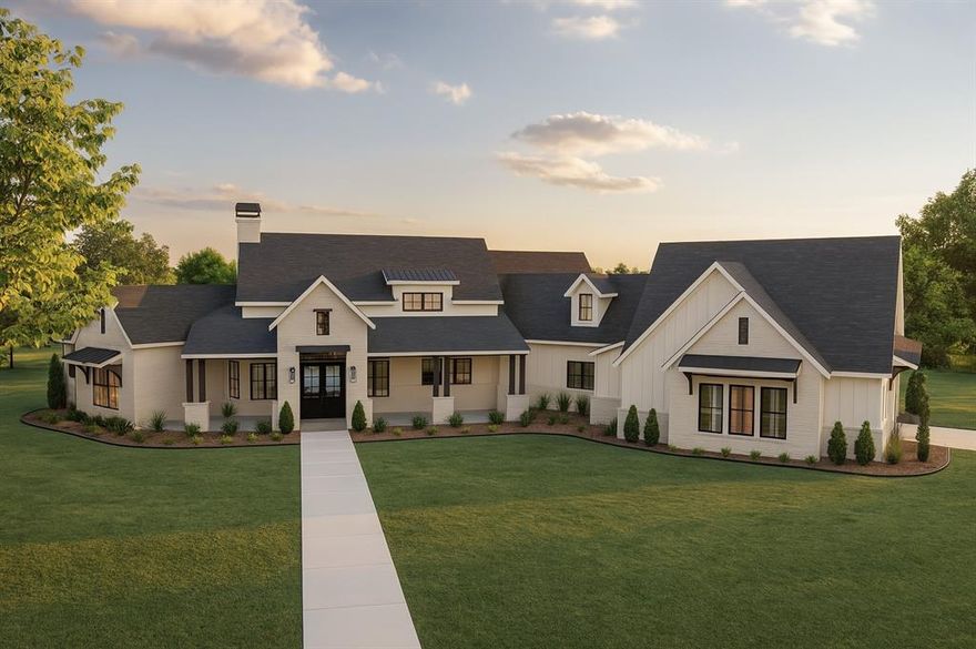 Welcome to Double H Ranch! Gunter's newest custom home neighborhood is coming soon! We are preselling lots now and taking lot holds on all lots. All homes to be built with local home builder Scott Post Homes. Any listings listed for Double H Ranch are examples just giving buyers a pricing idea. All plans and elevations can be totally custom. You do not have to build this plan. This particular southern home features four bedrooms, three and a half baths, an office and a gorgeous game room overlooking your acre backyard with a show stopping covered back patio. The game room features wrap around windows, the oversized pantry is directly across from a prep kitchen with additional counter space, storage, a secondary sink, dishwasher and microwave. SPECIAL LOW INTEREST RATES JUST LOWERED to 5.5% interest on our OTC loan program.

With just 16 homesites, Double H Ranch will have a single concrete road with a cul-de-sac with no thru traffic. All lots range from 1 to 2+ acres. High end black metal fence lining the front yards to be installed, inspired by the outskirts of Nashville, TN. All floor plans and elevations can be totally custom. Estimated build time is 6-8 months. 15 lots remaining! Start building this Summer on Lots 1 and 4 now. Lot delivery for lots 2, 3, 5-16 post road completion. Deed restrictions for quality and value of homes. Double H Ranch is the kind of place where neighbors wave from the porch, a place where legacy takes root. Our hope is that you and your family will feel just as connected here as we do. Let us help you create something meaningful and a place where you can settle into a home that’s truly special here in Gunter, Texas. As this was our family's previously owned land, we're proud to share this legacy with you! Model home located on Pike Rd in Gunter around the corner from Double H Ranch. Reach out with any questions.