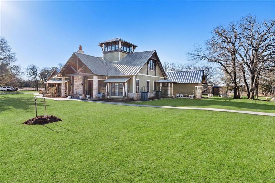 Luxurious Ranch Retreat in Cleburne. Discover the epitome of secluded luxury with this stunning custom ranch-style estate nestled on 5.932 acres in Cleburne Goatneck area.  This exquisite property offers 3 bedrooms with one bedroom secluded from the home used as an in law private quarters, 3 baths, and a 3-car garage, with an observation deck crowning the third level, ideal for breathtaking views.  Inside, experience elegance with unique light fixtures from a Greek Orthodox Church and enchanting chandeliers from Disney's Wilderness Lodge.  The gourmet kitchen features a built-in refrigerator, ice maker, double drawer drink cooler, and a large granite island with a gas cooktop.  Custom cabinets throughout the home and in the utility room ensure ample storage.  The exterior is equally impressive featuring an enclosed screened outdoor kitchen complete with a fireplace and gas cooktop and plenty of space to enjoy entertaining your guests.  Relax by the oasis in-ground pool, or retreat to the covered patio.  This ranch includes a stately 4-stall barn with an attached apartment.  Ready for your Horses!  Contact us today to schedule a private showing of this unparalleled property.