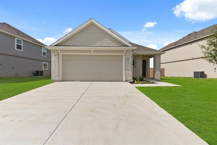 Love where you live in Deer Creek in Fort Worth, TX! The Aspen floor plan is a charming 1-story home with 3 bedrooms, 2 bathrooms, and a 2-car garage! This home has it all, including a washer, dryer, 3-door refrigerator, and vinyl plank flooring throughout the common areas! The gourmet kitchen is sure to please with 42” cabinets, granite countertops, stainless-steel appliances, and a box window at the dining room! Retreat to the Owner’s Suite featuring a beautiful bay window, double sinks, extended shower, and a spacious walk-in closet! Enjoy the great outdoors with a sprinkler system and a covered patio! Don’t miss your opportunity to call Deer Creek home, schedule a visit today!