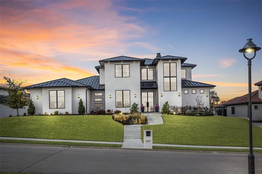 Stunning contemporary style home, tucked away on over a half acre inside the guarded & gated La Cantera at Team Ranch.  Built by Integrity Homes, this home is like-new and features an open floor plan, 12’ ceilings, light and bright interior with designer finishes and quality craftsmanship throughout. The design incorporates glass sliders for indoor-outdoor living options.  Chef's kitchen with commercial grade appliances, natural stone countertops, large waterfall island and custom cabinets. First floor master, guest suite, office & large utility room with plenty of storage. Three additional en-suite bedrooms & game room up.  Spacious master suite complete with his & her toilets and walk-in closet. Covered patio with ample outdoor living space, kitchen and gas burning fireplace that is perfect for entertaining. Close proximity to Fort Worth's private schools, shopping and dining.