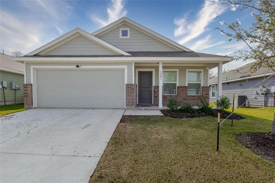 Welcome to this charming 3-bedroom, 2-bath home featuring modern updates and a functional layout. Enjoy easy living with durable LVP flooring, 2-inch blinds throughout, and a well-equipped kitchen offering black appliances, granite countertops, a gas range, and built-in microwave. A tankless hot water heater ensures efficiency and endless hot water.

All bedrooms include soft carpet, and the spacious primary suite offers a walk-in closet and private full bath. The covered front porch adds inviting curb appeal, while the fenced backyard provides a perfect space for outdoor relaxation or play. A two-car front-facing garage completes this comfortable and move-in-ready home.