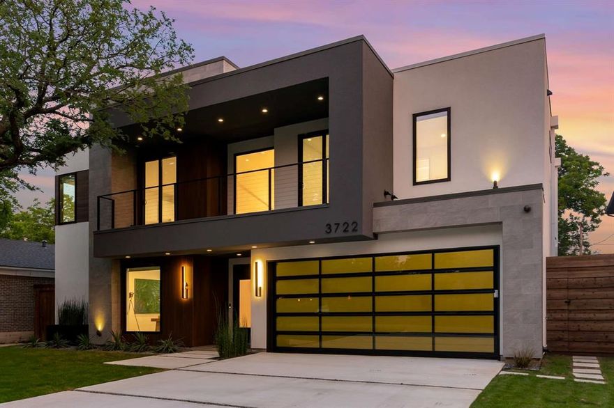 Experience the pinnacle of modern living in this contemporary home, designed with cutting-edge features and refined luxury throughout. A striking metal pivot door welcomes you into a space defined by clean lines and bold sophistication. Inside, a floating staircase with sleek glass railing becomes a centerpiece, complemented by zero-maintenance siding and a flawless Level 5 smooth wall finish. The ambiance is elevated by a stylish corner linear fireplace, while the LED-lit master closet adds a glamorous touch of indulgence. Entertaining is effortless with integrated audio in both the living room and outdoor patio areas. The gorgeous glass wine room is a true show stopper. Efficiency meets elegance with energy-saving Andersen windows and a premium Lennox Signature two-stage HVAC system offering zoned climate control across four areas. Smart switches and thermostats bring convenience at your fingertips. Built for durability and performance, this home includes a heavy-duty foundation with piers, two tankless water heaters, spray foam insulation, and pre-wiring for security cameras. It's fully equipped with Ethernet cabling and adorned with designer light fixtures that shine throughout every room.