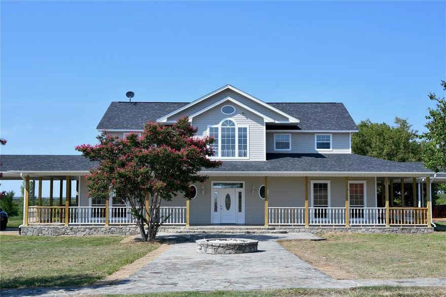 JUST WHAT YOU'VE BEEN WAITING FOR!! Welcome to this exceptional 10-acre property, boasting breathtaking scenic views and a charming pond. This beautifully remodeled two-story home offers ample space with 5 spacious bedrooms and 3 bathrooms. The inviting open floor plan is perfect for comfortable living and entertaining. The kitchen features stainless steel appliances, a stove, an oven, plenty of prep space, granite countertops, and an island with a breakfast area. The first-floor master suite includes an oversized bathroom and a custom walk-in closet for convenience and luxury. The oversized living room has hardwood floors and a cozy gas-wood burning fireplace. Upstairs, you'll discover a huge family room, 3 bedrooms, and a shared bathroom. This income-producing property is conveniently located less than a mile from Preston Road (Highway 289), 11 minutes from downtown Sherman and 15 minutes from Texas Instruments in Sherman location. This property is ideal for anyone seeking a full-time residence, a weekend getaway, or a smart investment opportunity with incredible potential. Now is the perfect time to invest in this unique property that offers the best of both worlds. Don’t miss your chance!