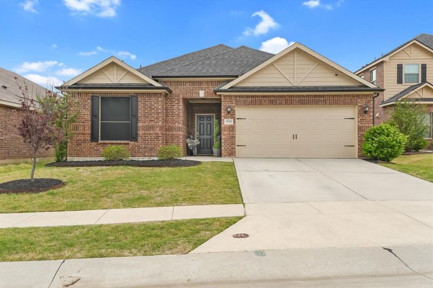 MUST SEE MOVE-IN READY HOME in Sanger offering comfort, functionality, and great value. This 4-bedroom, 2-bath home features an open-concept layout that flows seamlessly between the living, dining, and kitchen areas, making it ideal for both everyday living and entertaining. The kitchen includes granite countertops, stainless steel appliances, 36-inch upper wood cabinetry, and plenty of prep space. Key upgrades include a brand-new roof and an extended patio, along with a fully landscaped yard ready to enjoy. The seller is also willing to include all patio furniture and security camera system with the sale. The private primary suite is positioned away from the secondary bedrooms, creating a quiet retreat, while the additional bedrooms offer flexibility for guests, a home office, or additional living space. Located in the Willowwood community with quick access to I-35, this home offers convenient access to Denton’s shopping, dining, and entertainment while maintaining a peaceful neighborhood setting. If you’re looking for a clean, move-in ready home with solid upgrades and added value, this is one you’ll want to see in person.