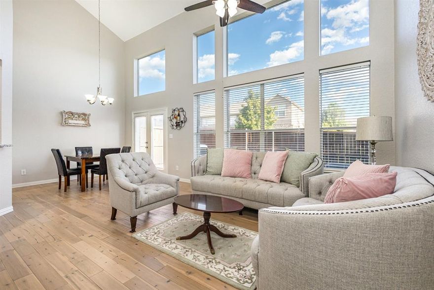 Elegant 2-story townhome featuring 2 bedrooms and 1.5 bathrooms. This home offers a spacious 2-car garage, open-concept layout, vaulted ceilings, and beautiful hardwood floors throughout. The kitchen is equipped with stainless steel appliances, granite countertops, and abundant natural light. Upstairs includes a versatile loft area, perfect for a home office, second living space, or study. Enjoy a private fenced patio in the backyard, ideal for relaxing or entertaining.  Recent updates add peace of mind: water heater (2024), HVAC system (2022), and refrigerator, dishwasher, and range (2021). This interior unit is situated in a highly desirable location! Updated and move in ready!