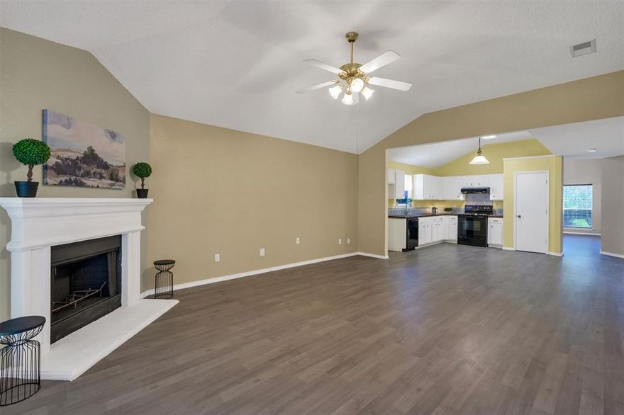 *ESTATE SALE* Updated 3-2-2 + Game Room + Oversized Corner Lot. This granddaughter restored her grandfather's home and it's ready for new owners! HVAC 5 years old, Roof less than 8 years old. UPDATED KITCHEN & BATHS, FRESH PAINT, FIREPLACE RE-SURFACED, UTILITY & GARAGE COMPLETELY REFRESHED. One-owner corner lot home with 2 big living areas + split bedrooms. Once inside, the foyer opens to one big greatroom that can be anything you want or divided into living-dining. LOTS OF ROOM TO SPREAD OUT in this house! Bright and airy kitchen is the heart of the home. NEW APPLIANCES, NEW GARB DISP, NEW BUTCHER BLOCK COUNTERS. Primary ensuite bath recently updated with new vanity, decorator tiles at garden tub surround and floor. Hall bath updated in warm earth-tone tiles & Texas star hardware. If you like being outside, this is the perfect lot for you + wrap-around yard + EXPANDED 24'L x 12'W COVERED PATIO + storage shed. ** EXTRA PARKING ON SIDE OF DRIVEWAY FOR MULTIPLE CARS, BOATS, RV + DOUBLE ENTRY GATE IN BACKYARD ** No HOA & great neighbors that look out for each other! Short drive to downtown Ft. Worth, Lake Worth, schools, retail + shopping. Up & coming location: new commercial areas being developed all around Chapel Creek at I-30. This little cutie has been fixed up and is ready to hear love and laughter echoing in the halls again. *MOVE-IN READY* Buyers can move-in immediately. Foundation work done on east side of home in 2015 with lifetime warranty.