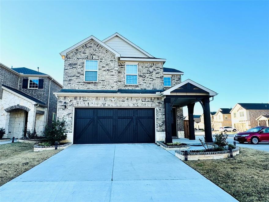 Beautiful ready to move in home for lease. Home is in a gated community and is very accessible to shopping, Airport, I-35 and George Bush. Refrigerator, washer, dryer, water softener are included in the lease. Spacious open floor with a living, kitchen, dining and a guest bed room and a full bath downstairs. Upstairs features master, master bath, 2 additional bedrooms, one full bath and multi purpose room. Community has a future access to pool, clubhouse & fitness center that are proposed to open by 2024 summer. Garage has a volt outlet for car charger. Covered patio on the front and back of the house to relax with family and enjoy outdoors.