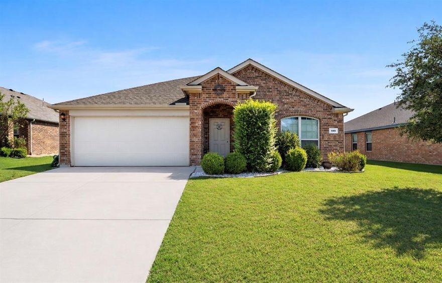 MOVE IN READY! Discover your dream home nestled in the tranquil Fountain View development of Josephine, TX. This exquisite 4 bedroom, 2 bath home offers an ideal blend of modern design and community charm, perfectly situated just minutes from HWY 30 for convenient access to surrounding areas. Upon entering, the expansive open concept layout immediately welcomes you with its inviting ambiance. Central to this home is a stunning, large kitchen boasting an oversized island, perfect for culinary enthusiasts and entertaining guests. Ample counter space and a walk-in pantry provide functionality and style, ensuring storage and meal prep are both a breeze. Designed with a split floor plan for optimal privacy, the home features a private primary retreat. This serene space includes an oversized shower and a generous walk-in closet, offering a luxurious daily escape. The cozy secondary bedrooms provide comfortable and private living spaces, making them suitable for various uses. A separate laundry area adds to the home’s convenience, streamlining household tasks. Exterior attributes enhance the property's allure, starting with its beautiful curb appeal. Situated at the back of the neighborhood, you will appreciate the quiet and privacy this location affords. The meticulously maintained fenced yard is perfect for outdoor activities and relaxation. The peaceful neighborhood entices with a stocked fishing pond and walking trail, inviting residents to enjoy the outdoors. This home stands out remarkably with no MUD or PID fees. Experience the perfect balance of serene rural living with the convenience of nearby urban amenities.