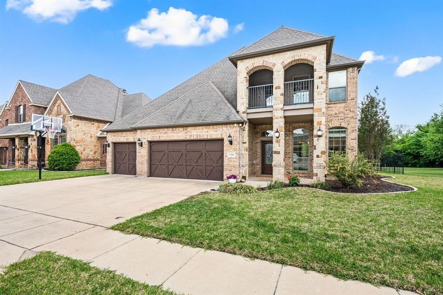 Nestled in the desirable Lakes of River Trails East, this beautiful home offers serene water views and is surrounded by mature trees and lush green space. An inviting entry opens to the spacious living and dining areas, where large windows frame picturesque views of the natural surroundings. The living room features a stunning stone fireplace, creating a warm and welcoming focal point. The private primary suite is complete with a spacious en-suite bathroom and a generous walk-in closet. Upstairs, you’ll find three additional bedrooms and an expansive Gameroom or media room. Enjoy outdoor living on the covered balcony upstairs overlooking the peaceful setting. Additional highlights include a walk-out attic with decking for exceptional storage space. Ideally located in HEB ISD and offering convenient access to Downtown Fort Worth, the Mid-Cities, and DFW International Airport.
