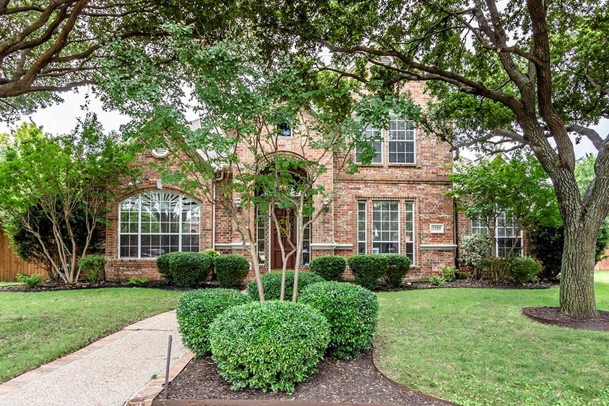 5  bedroom, 4 bath home on an oversized, cul-de-sac lot in desirable Twin Creeks! Pretty drive up to this traditional home!  Inside is a great plan with master and guest bedroom down, study, with 3 bedrooms and game up! Wood floors, fresh neutral paints, and plenty of natural light! Open and spacious kitchen with large island, granite, and stainless appliances! Private master suite with updated bath! Out back is a beautiful, oversized yard and covered patio!  Plenty of room for pool and play! 3 car garage! Community pools, parks, hike and bike trails, tennis and golf!