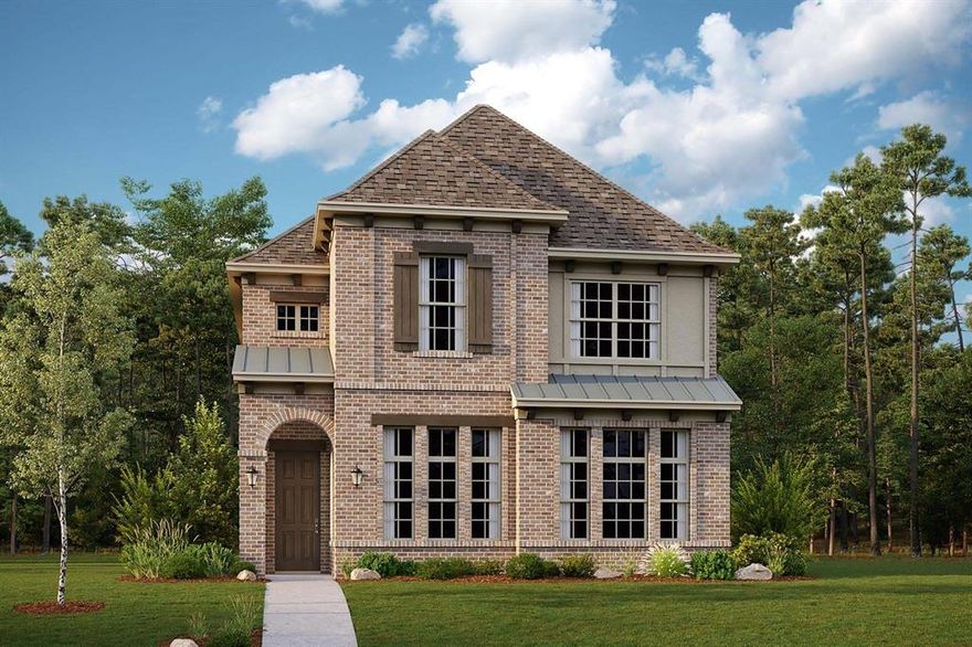 The Woodland floor plan is the perfect fit for any size family. Large living area opens to a chef's dream kitchen, with quartz island & breakfast bar, 5 burner gas cooktop, double ovens, butlers pantry, tons of counter & cabinet space, & large walk-in pantry. The adjoining living & dining area make this the perfect space for entertaining friends & family while having the option to add a summertime BBQ while you enjoy the covered patio located just outside the dining area. The private master suite features a beautiful master bath to include his & her sinks, a large walk in shower & spacious closet . Also located on the first floor is the perfect home office & powder bath. Upstairs are 3 additional bedrooms, 2 full baths, a game room & media room for the entire family to enjoy. As you return home to wind down for the day, the kids can drop their backpacks in the mud room. Don't miss this opportunity to own this brand new, beautiful open floor plan. Move In Ready!