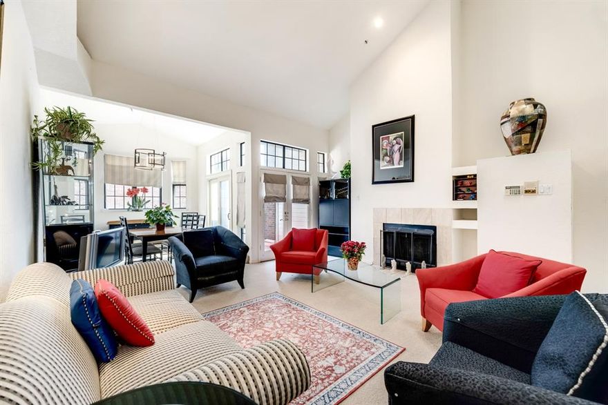 Motivated seller for spacious 2-bedroom 2.5-bathroom 1678 sq ft space in one of the most desirable neighborhoods in Uptown! There is an allowance of $10,000 for paint and floors to customize the space. Residence has a light-filled open floor plan. It features a large living and dining area with 2 story ceilings, fireplace, and abundant windows and skylight. The kitchen is open-concept with island, breakfast nook, and wet bar, overlooking the living area. One can enjoy outdoor space on a second floor deck patio. There is a spacious loft primary suite upstairs with large en-suite bath and walk in closet. The main level has a half bath and large second bedroom with en-suite bath and walk in closet. Additional features include a private car port and one car garage with laundry facilities. The residence is in a tree-filled well maintained community that features a pool with waterfall, nearby entry to the Katy Trail, close to the West Village and Uptown amenities. Schedule a showing today!