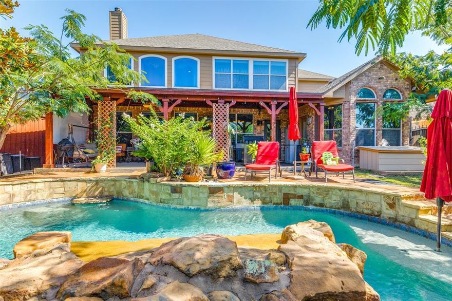 SUPER unique 5 bedroom, 3.5 bath home located on a quiet cul de sac!! This spacious property offers oversized rooms throughout, two full kitchens, and a private secondary suite- ideal for multigenerational living, guests, or added flexibility.  The main living areas are open and inviting, while the second kitchen and suite provide privacy and convenience. Generous bedrooms (one currently being used as an office), including a large primary suite, offer room for everyone.  Step outside to a backyard built for entertaining with and large patio with plenty of room to relax. With a flexible layout, unique features, and one bedroom currently used as a second office, this home is a rare find in a desirable location!