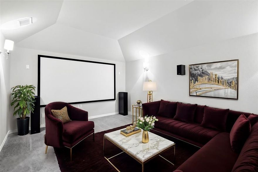 This exquisite 5-bedroom, 3-bathroom residence spans 3,259 square feet and is nestled in the prestigious Parkside community in Irving, feeding into the highly sought-after Coppell ISD. The 5th bedroom can we used as a study. The home seamlessly blends modern upgrades with timeless elegance, offering a luxurious living experience in an unbeatable location. The Gourmet Kitchen: Adorned with Silestone countertops and equipped with upgraded GE Profile appliances, this kitchen is a chefs dream with Double oven. The open layout ensures seamless interaction with the adjacent living areas. Elegant Living Spaces, upgraded light fixtures that illuminate the spacious living and dining areas, creating a warm and inviting ambiance. It's an Entertainment Haven with a dedicated media room comes complete with a premium Klipsch sound system and a 120-inch screen, perfect for movie nights and immersive viewing experiences. Whole-house water softener and reverse osmosis system, providing pure and softened water throughout the home. Beautiful curb appeal with smart, permanent Gemstone holiday accent and landscape lights, customizable to suit any occasion. The reimagined backyard boasts pavers, limestone flower bed, and an electric sliding driveway gate, offering both beauty and functionality for outdoor gatherings and secure parking. Washer, Dryer & Refrigerator conveys with the home ensuring a seamless transition for the new homeowners. Located in the heart of the DFW Metroplex, this home offers easy access to major highways (I-635, TX-114, TX-121, and George Bush Turnpike). The DFW Airport is just minutes away, making travel effortless. This home is part of the highly desirable Parkside community, featuring a 22-acre park, scenic lakes, walking trails, multiple playgrounds, and a dog park. Families will also love the top-rated Coppell ISD schools. Don’t miss the opportunity to own a meticulously upgraded home in one of Irving’s most sought-after communities! Property is in a HOA.