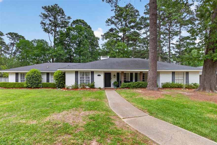 Easy living in convenient Spring Lake Estates!  Looking for a one story home with plenty of room and layout options?  This one is for YOU!  Owned by the same family since 1986, this home has been lovingly updated and cared for. Offering modern amenities and multiple room options: 4 bedrooms, 3 bathrooms, dining room or office, eat-in kitchen, den, front formal living room, back family room, butler's pantry.   One side of the home features the extra large primary suite and 2 additional bedrooms.  The other side of the home boasts a 4th bedroom, full bathroom and another living area, making it a nice private suite option.  Updated kitchen and renovated butler's pantry, New primary bathroom in 2020, the large primary suite features 2 walk-in closets, 2 vanities, a soaking tub and separate shower, and water closet.  Rear covered patio overlooking the fenced back yard.  This stunning home offers an array of features that cater to both relaxation and entertainment, making it a true gem in the heart of Shreveport.  A few of the many updates: no carpet in the home, French drains, exterior renovation, new fence, primary bathroom addition, butler's pantry and guest suite renovation.