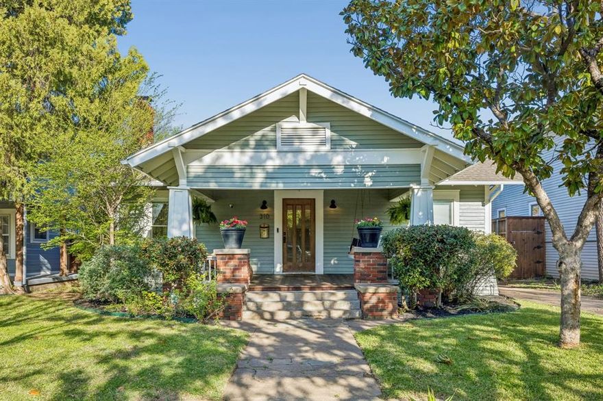 Tucked into the heart of Winnetka Heights, this thoughtfully reimagined 1920s Craftsman bungalow strikes the perfect balance between historic charm and modern ease. Its quintessential front porch sets the tone—warm, welcoming, and made for slow mornings or evening unwinds. Inside, natural light pours through the home, illuminating beautifully preserved hardwood floors, newly added archways, and a layered mix of designer finishes that feel both fresh and classic. Every update has been approached with intention—less about what’s new, and more about what will stand the test of time. The layout has been carefully refined to support the way we live today, offering a rare combination for the neighborhood: three bedrooms, two baths, and a dedicated office space. The kitchen and primary bath have been artfully redesigned with custom cabinetry, marble surfaces, zellige tile, and curated brass fixtures, creating spaces that feel elevated yet entirely livable. Beyond aesthetics, meaningful upgrades—including a sprinkler system, new patio decking,gutters, drainage improvements, and a custom shed, newer windows—add a layer of functionality that ensures the home performs as beautifully as it looks. Just moments from the best of North Oak Cliff—think neighborhood parks, local boutiques, and beloved dining spots—this home offers a lifestyle rooted in both design and community. Effortlessly stylish, deeply functional, and undeniably charming—this is Winnetka Heights living at its best.