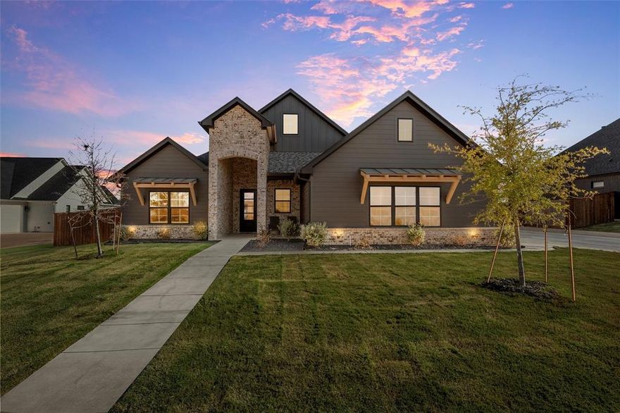 Welcome to this gorgeous, like-new home in the desirable and growing Tanglewood Estates subdivision. This thoughtfully designed 4-bedroom, 3-bath residence includes a versatile flex room—ideal for a home office, second living area, or playroom. The open-concept layout offers generous living space, highlighted by a floor-to-ceiling fireplace and a chef-inspired kitchen that’s perfect for both everyday living and entertaining. Durable vinyl and tile flooring throughout ensure low-maintenance comfort and easy cleaning. Situated on an oversized city lot with no rear neighbors, you’ll enjoy peaceful, unobstructed views that bring a quiet, country-like atmosphere—while still being conveniently close to city amenities. Don’t miss the opportunity to make this exceptional home yours.