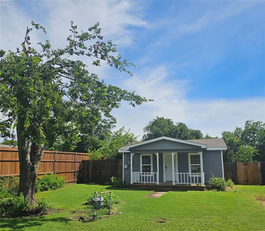 Welcome to your new home! This charming three-bedroom two-bathroom house is situated on a spacious lot within walking distance of historic downtown Krum. Enjoy the tranquility of country living from the comfort of your front porch. The home has been thoughtfully renovated and features laminate flooring, tile floors in the bathrooms, and an eat-in kitchen. The primary suite includes a bathroom with an oversized shower, dual vanities, a generous 9x8 walk-in closet, and direct access to the expansive backyard. With no HOA, MUD, or PID, and just minutes from I-35 this property is ready to become your perfect home today!