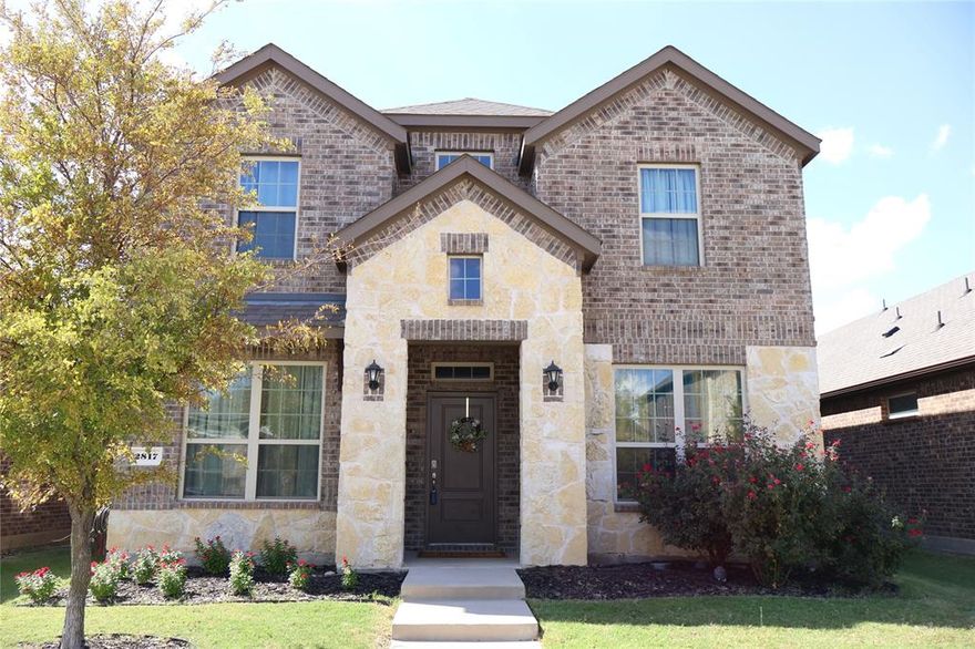 Charming Two-Story Home in Celina’s Top-Rated Neighborhood - The Columns

Located in one of Celina's most desirable neighborhoods, this beautifully updated and meticulously maintained brick and stone home offers both style and function. The open-concept island kitchen is a chef’s dream, featuring granite countertops, a custom backsplash, stainless steel appliances, and a gas range. Whether you're cooking for family or entertaining guests, this kitchen is sure to impress.

The versatile floor plan includes a multi-use study or office with French doors and a closet, perfect for work or relaxation, as well as a spacious formal dining room ideal for hosting gatherings. The family room features soaring ceilings and a cozy gas log fireplace, creating a welcoming atmosphere.

Upstairs, the expansive primary bedroom retreat boasts a private sitting area and a luxurious en-suite bathroom with dual vanities, a separate shower, and a garden tub for ultimate relaxation. Three additional large bedrooms and a generous game room—large enough to accommodate a pool table—provide plenty of space for family fun and entertainment.

Enjoy outdoor living in your private backyard with a covered patio and a second covered patio off the kitchen, perfect for barbecues and enjoying the outdoors. The rear-entry garage offers added privacy and convenience.

Community Amenities: Residents of The Columns in Celina enjoy access to a community swimming pool, playgrounds, paved walking paths, a private neighborhood lake, and green spaces, making it the perfect place to call home.

Please refer to showing instructions.
