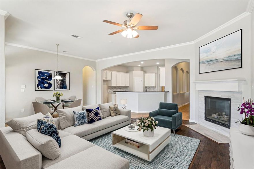 SELLER PREFERED LENDER OFFERS $6,000 IN CONCESSIONS FOR RATE BUY DOWN!
Welcome to this beautiful home located in the highly desirable Briarwyck community of Roanoke, TX—just minutes from I-35, premier shopping, dining, and excellent Northwest ISD schools. This thoughtfully designed home features 3 bedrooms, 2.5 bathrooms, a dedicated home office, formal dining room, bonus room, and a separate media room—providing a flexible floorplan ideal for work, play, and entertaining.

The private home office at the front of the home includes custom built-in murphy bed, perfect for remote work and guests. The elegant formal dining room is ideal for hosting special occasions and holiday meals.

The open-concept living room offers a cozy fireplace, views of the backyard, and seamless flow into the kitchen and breakfast nook. The kitchen features a center island, pantry, and abundant cabinet space for everyday living and entertaining.

The spacious primary suite is a private retreat with a soaking tub, glass-enclosed shower, dual vanities, and dual walk-in closets. Two secondary bedrooms are served by a full bathroom with a walk-in shower.

This home also includes a bonus room, perfect for a playroom, gym, or hobby space, along with a dedicated media room for movie nights or watching the big game. This home comes with all the media room furniture and equipment to make your move a breeze.

The fenced backyard includes a swim spa, an extended covered patio, ideal for relaxing or entertaining, plus a storage shed for additional convenience.

As a resident of Briarwyck, you'll enjoy access to a host of community amenities, including a resort-style pool, playgrounds, greenbelts and walking trails, and beautifully maintained common areas. The community is known for its peaceful surroundings and easy access to parks and major roadways.

Discounted rate options and no lender fee future refinancing may be available for qualified buyers of this home.