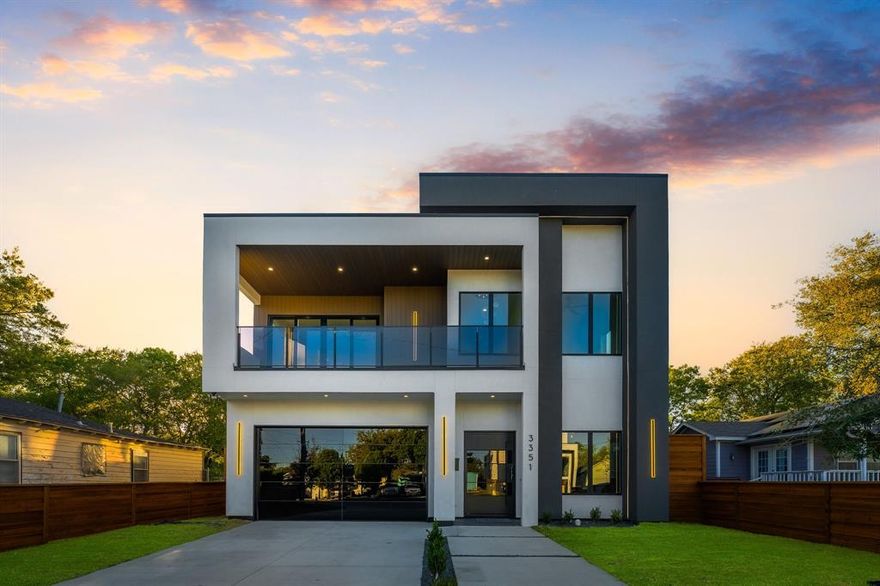 Modern New Construction Home in Trinity Groves with rooftop city views. This stunning home features 4 bedrooms, 6 bathrooms, an office and flex space. Designed for both elegance and functionality, this home showcases the 22 foot ceilings in the living and kitchen area with a sleek open-concept design, and a 22 foot fireplace. The fully equipped kitchen is a chef’s dream with granite waterfall island & countertops, a gas cooktop & pot filler; while the wet bar will be perfect for entertainment. Expansive sliding glass doors flood the space with natural light, seamlessly connecting the kitchen, dining, and family room to the outdoors. The first-floor master suite is a private retreat, complete with a spa inspired bath featuring a soaking tub and double shower. Upstairs, you’ll find three additional bedrooms and a flex room with a private front view balcony offering breathtaking downtown views. Last but not least, the expansive rooftop deck with gas connections will be the perfect spot for enjoying spectacular nighttime views and entertaining under the city skyline.