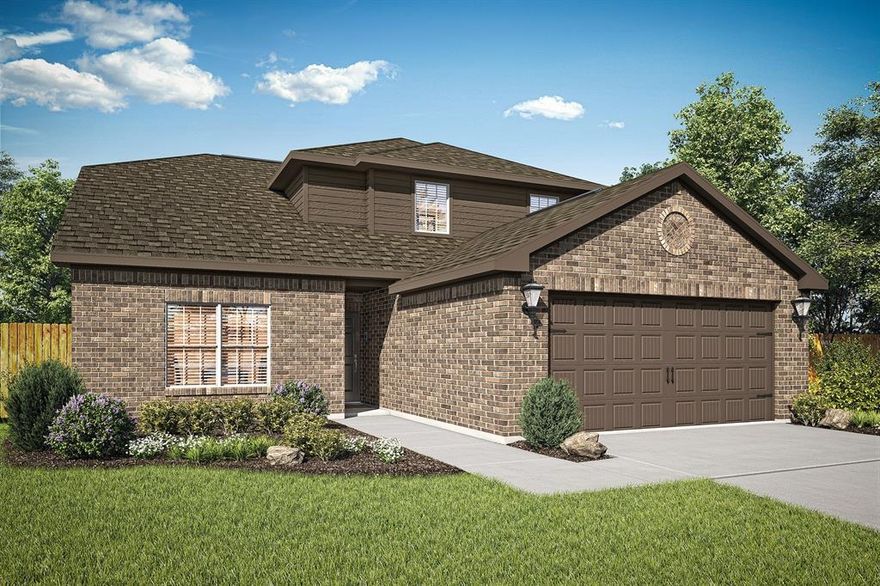 This phenomenal four-bedroom home is sure to be the talk of the town with its spacious layout, upgraded finishes, and stunning exterior design. Featuring four large bedrooms, including a main floor master suite, two-and-a-half bathrooms, an expansive family room, and a beautifully upgraded kitchen, this home offers the perfect blend of style and functionality. The chef-ready kitchen is equipped with Whirlpool® appliances, designer wood cabinetry, granite countertops, flush mount LED lighting, and a convenient USB outlet. The private master suite is filled with natural light and includes a bathroom with a soaking tub, separate shower, and large walk-in closet for a spa-like experience. Additional high-tech features include a Wi-Fi-enabled garage door opener, programmable thermostat, and energy-efficient double-pane Low-E vinyl windows. Ideally located right down the road from the neighborhood playground, gazebo, and private community splashpad, this home offers everyday comfort and convenience. Homeowners at Patriot Estates also enjoy world-class community amenities and close proximity to major employers, excellent schools, shopping, dining, and more.