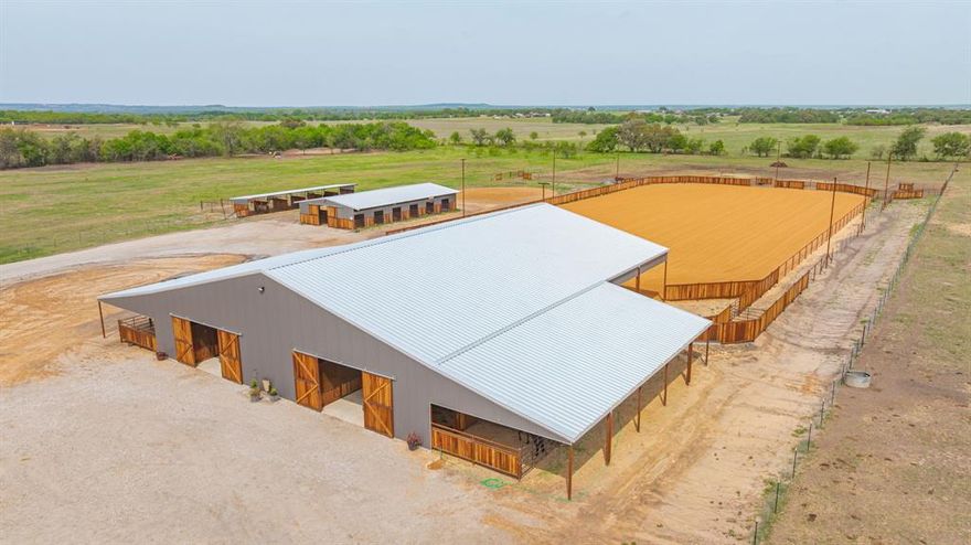 Great Horse Property!! Check this one out!! Located in THE Lipan Isd school district, which is one of the very hottest areas in North Texas! This property consists of over 50 acres of land located at the end of a paved county road! The facilities on this one are second to none! The property has been fenced, cross fenced and new gates throughout! The main barn consists of 14 stalls which are 12 x12 with 12x16 covered runs! There is a feed and tack room, two wash racks , and half bathroom and covered lanes at the end of the stalls! This barn has one of the coolest set ups I have ever seen!  The barn opens up to the arena, the boxes are covered and there is a sitting area where you can relax and watch all the action! The arena is 140 x300, and it was designed for team roping, reigning or barrels! The overflow barn features 12 stalls which are 12x 12! There is also an additional set of 6 stalls which are 12 x12 with 12 x34 foot runs! In addition to the horse facilities there is also a brand new 2 bedroom, 1 bath apartment, pics available upon request! The shop is 40 x60 with 4 roll up doors! There is also a 50x50 covered carport for your trucks and trailers! There is a an area which was planned for a homesite, a very strong water well and chicken coop! The owners had planned on building a custom home but plans changed and they have decided to sell! This one is turn key ready for its new owners, and the apartment provides a place for the owners to live while they build the main house! If you are looking for a training facility or a place to handle a large number of horses, then this is it! The ranch is brand new and it is remarkable in all aspects!! Come take a look and see if its the one for you! More pics available upon request!