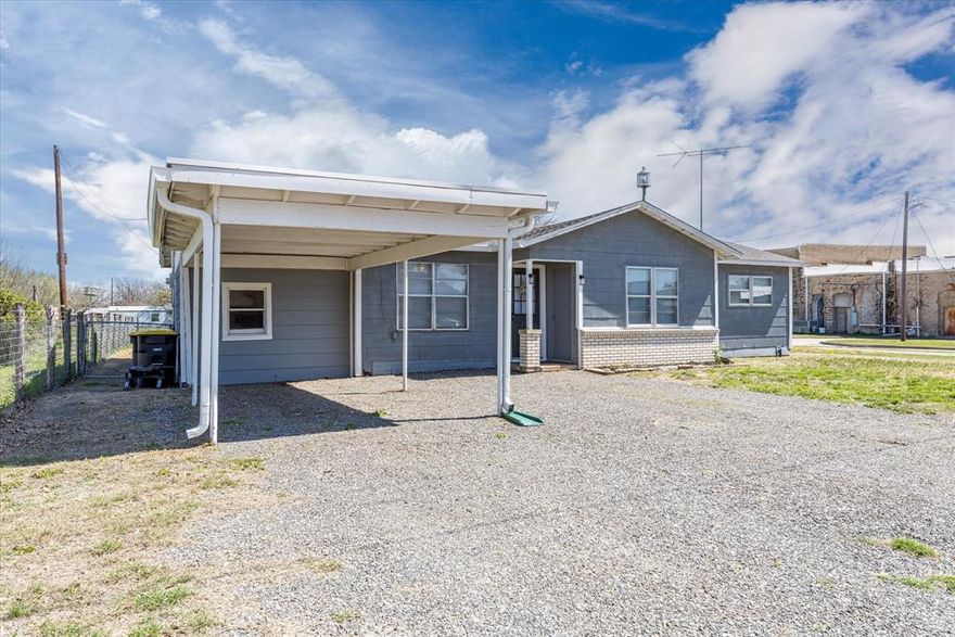 Looking to move within walking distance of the sought out Lipan ISD, look no further! Cute 3 bedroom, 1 bathroom, with bonus room, on a corner lot with many updates.New flooring throughout the house, all new countertops, newer appliances, new closet built ins. Ceilings fans, light fixtures, backsplash, kitchen sink and faucet, and bathroom vanity have also been updated. Large bonus room can be used as a playroom, office, or even another bedroom. New electric fire place built in the living room. Spend evenings relaxing on the 52'x12' covered porch inside of the fenced back yard. Nice carport and driveway located in front of the house. Home is a perfect starter home or investor property with too many updates to list! Located conveniently one block off of Hwy 4 in the middle of Lipan.